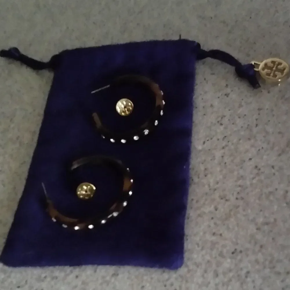 Tory Burch hoop earrings with crystals
